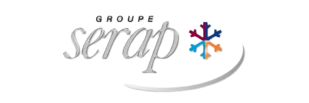 Serap logo grey text with star